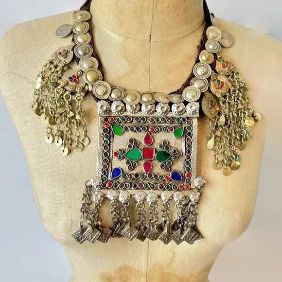 Ethnic Necklace, Afghan, Middle Eastern, Kuchi, Patina, Vintage Pendant, Jewels - Picture 1 of 6